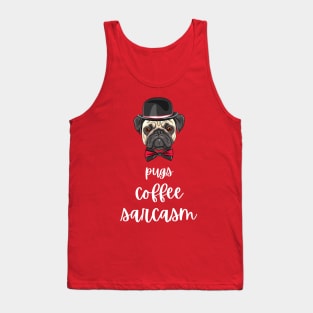 Pugs Coffee Sarcasm Tank Top